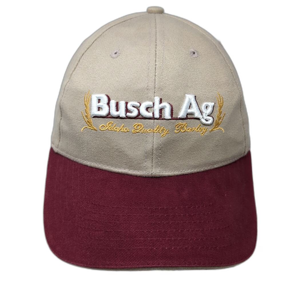 Bryan Custom Caps Gear Baseball Cap Beige Red One Size Busch Ag Idaho Barley Hat